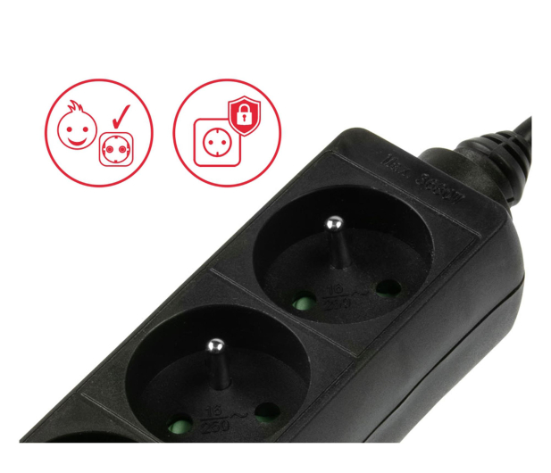HAMA Listwa zasilająca Standard 3GN, 1,5M bez włącznika - 1416384 - zdjęcie 5